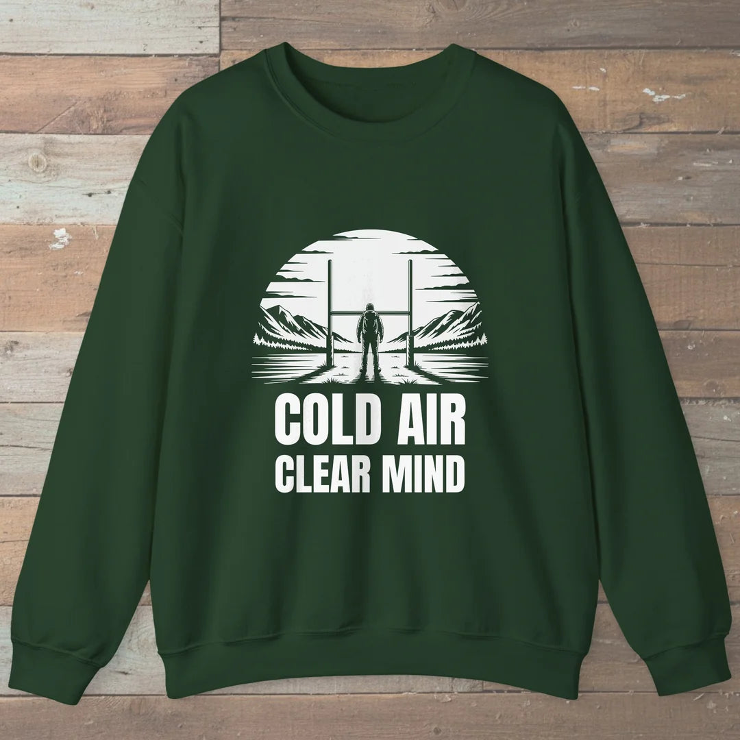 Cold Air Clear Mind Sweatshirt Forest Green Outdoor Nature Tee