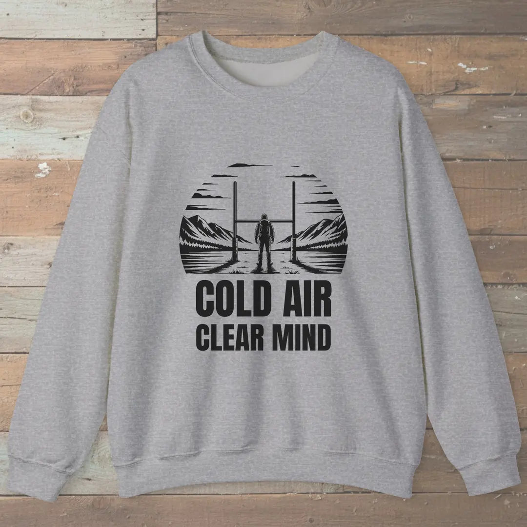 Cold Air Clear Mind Sweatshirt Sport Grey Outdoor Nature Tee
