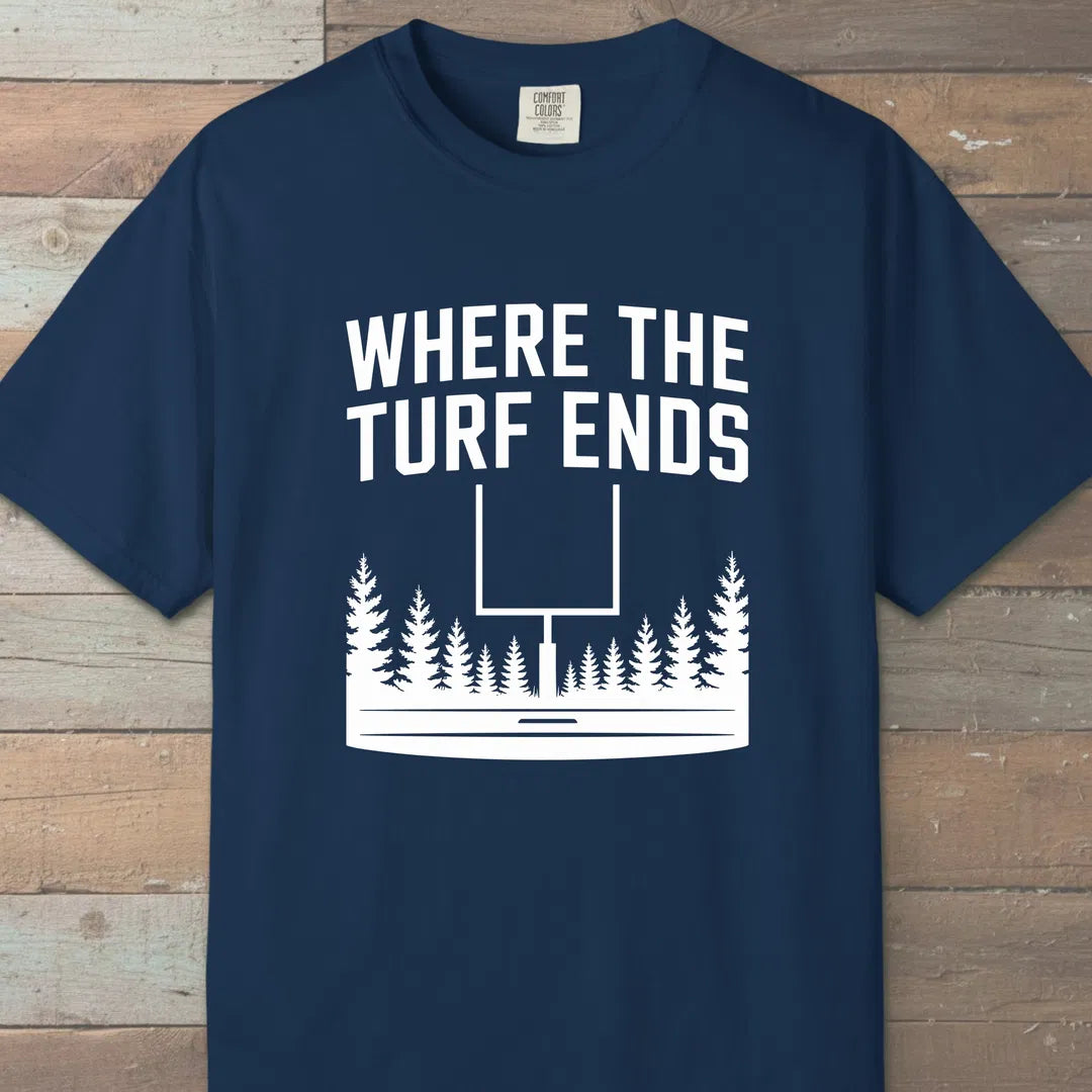 Where The Turf Ends T-Shirt Navy Outdoor Nature Tee