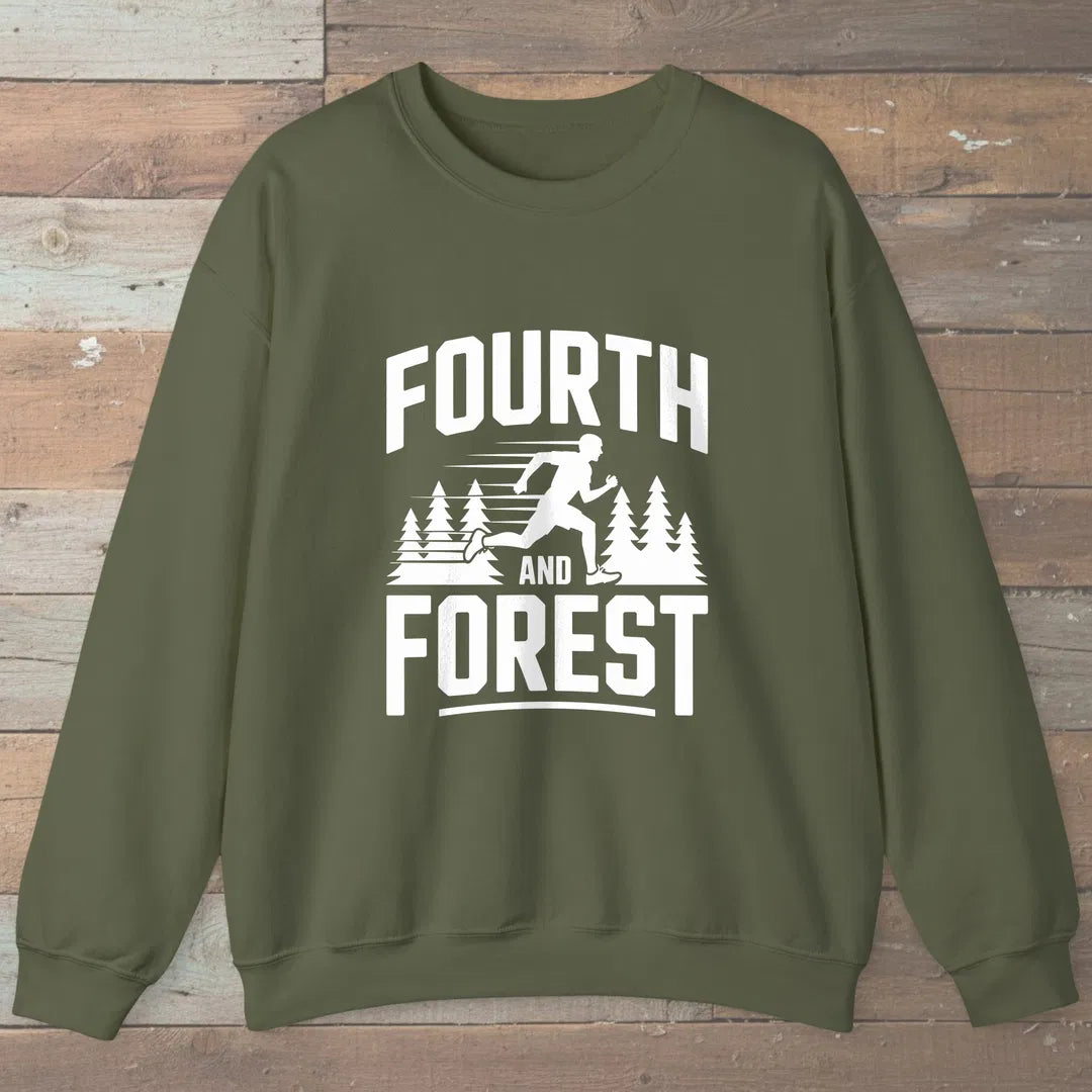 Fourth And Forest Sweatshirt Military Green Outdoor Nature Tee