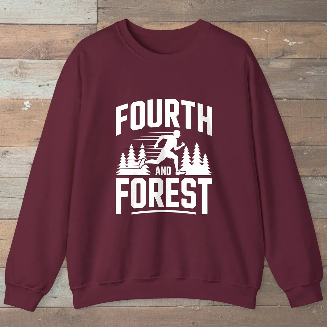 Fourth And Forest Sweatshirt Maroon Outdoor Nature Tee