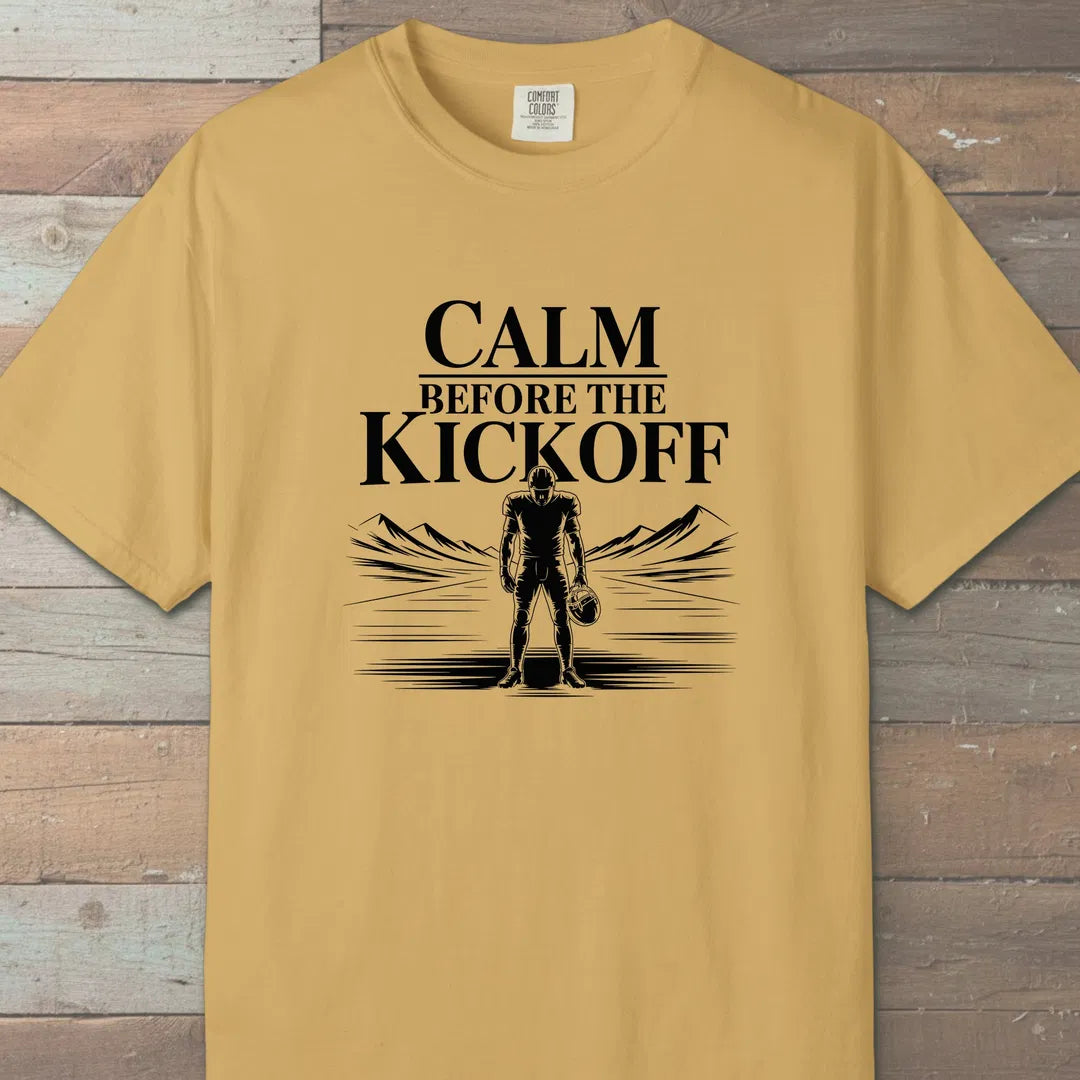 Calm Before The Kickoff T-Shirt Mustard Outdoor Nature Tee