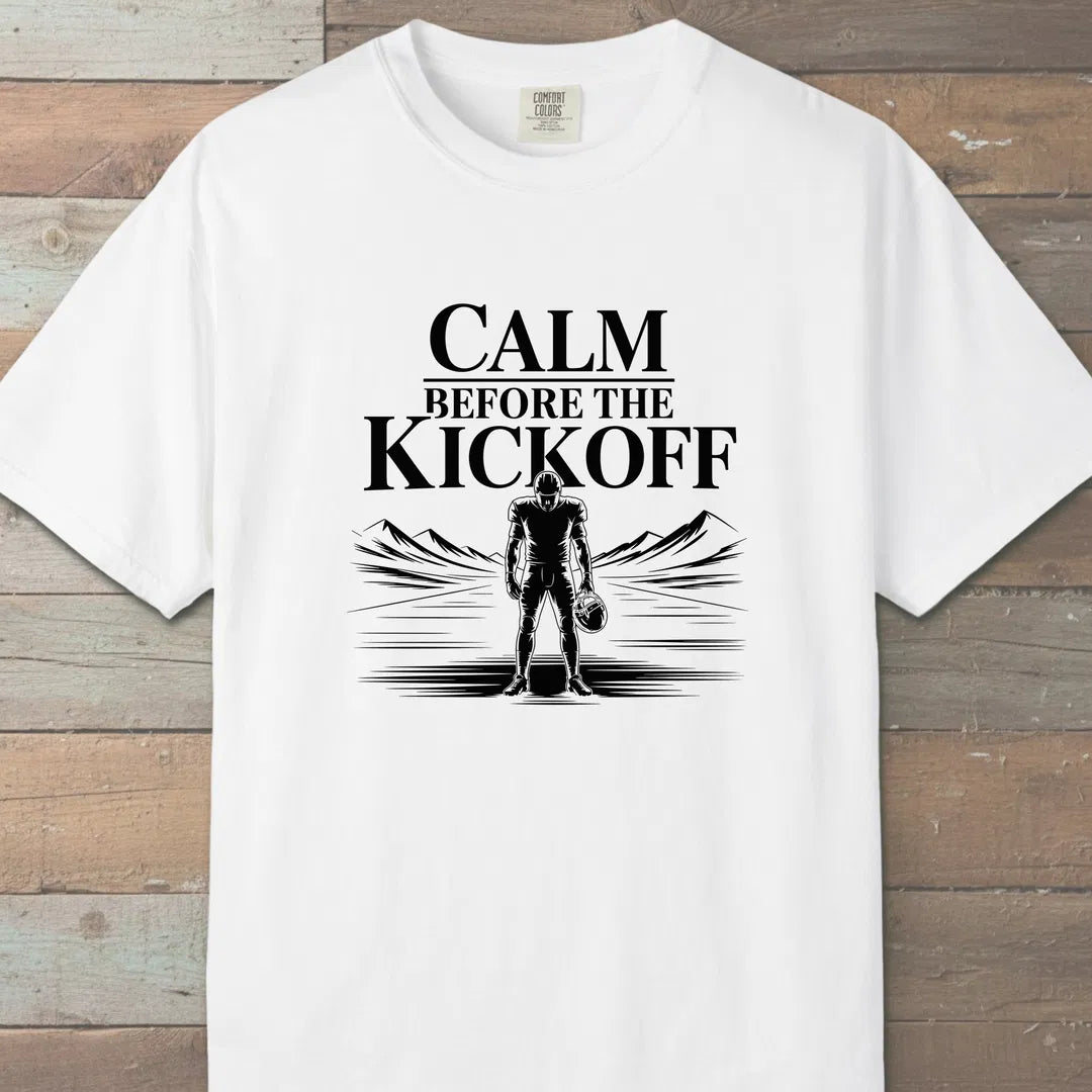 Calm Before The Kickoff T-Shirt White Outdoor Nature Tee