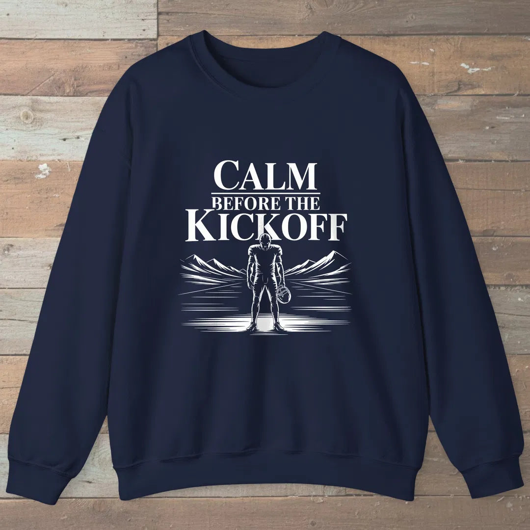 Calm Before The Kickoff Sweatshirt Navy Outdoor Nature Tee