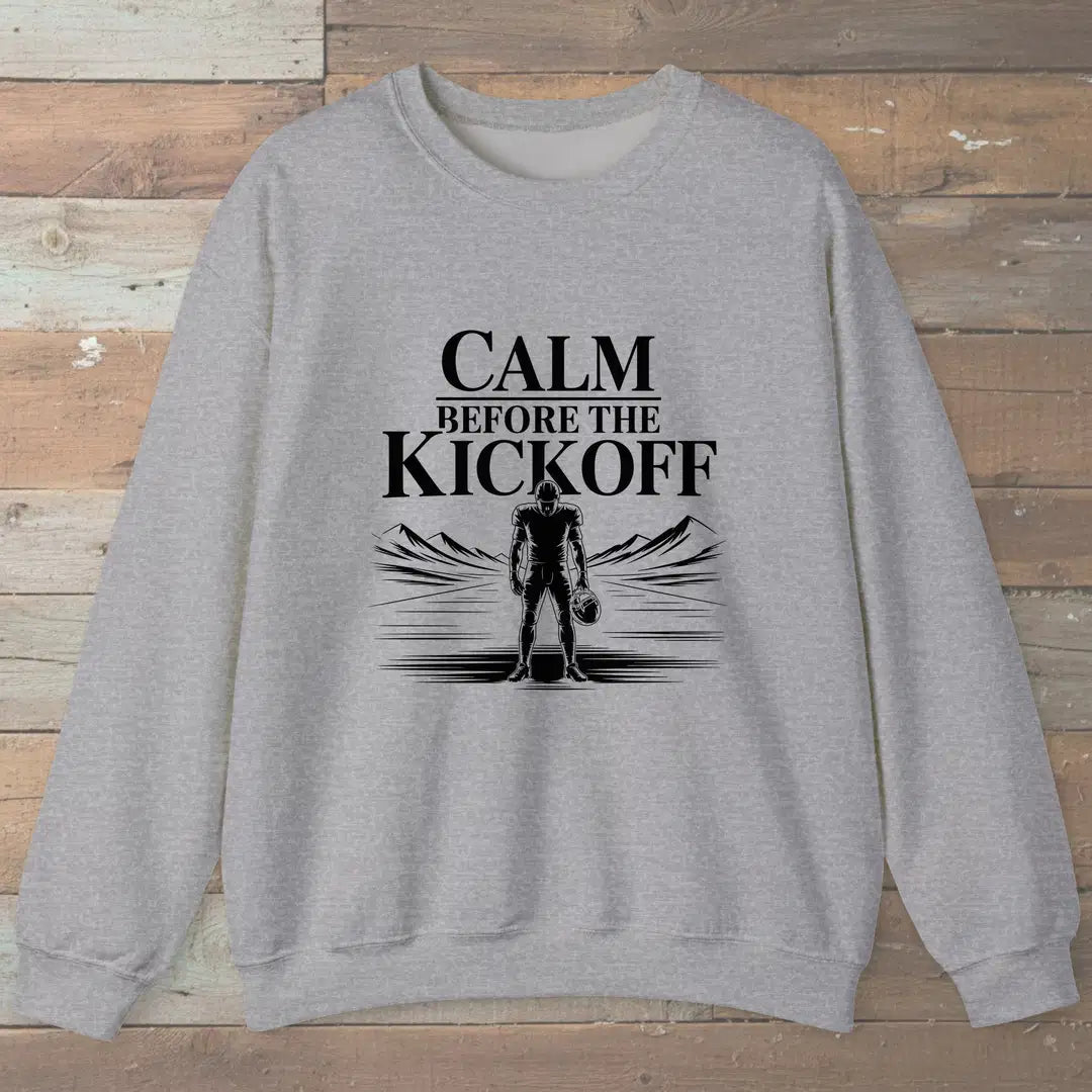 Calm Before The Kickoff Sweatshirt Sport Grey Outdoor Nature Tee