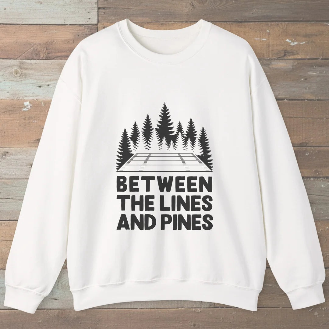 Between The Lines And Pines Sweatshirt White Outdoor Nature Tee
