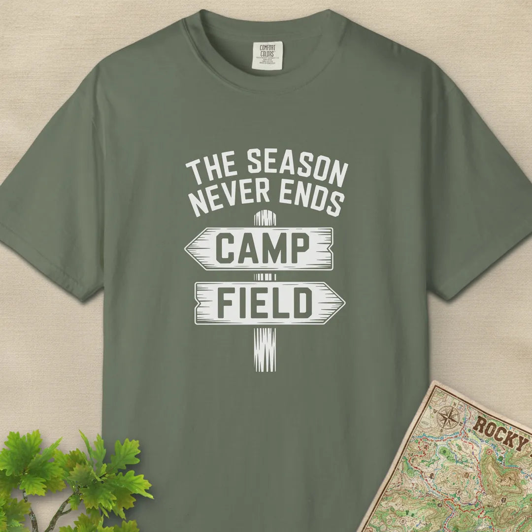 The Season Never Ends Camp And Field T-Shirt