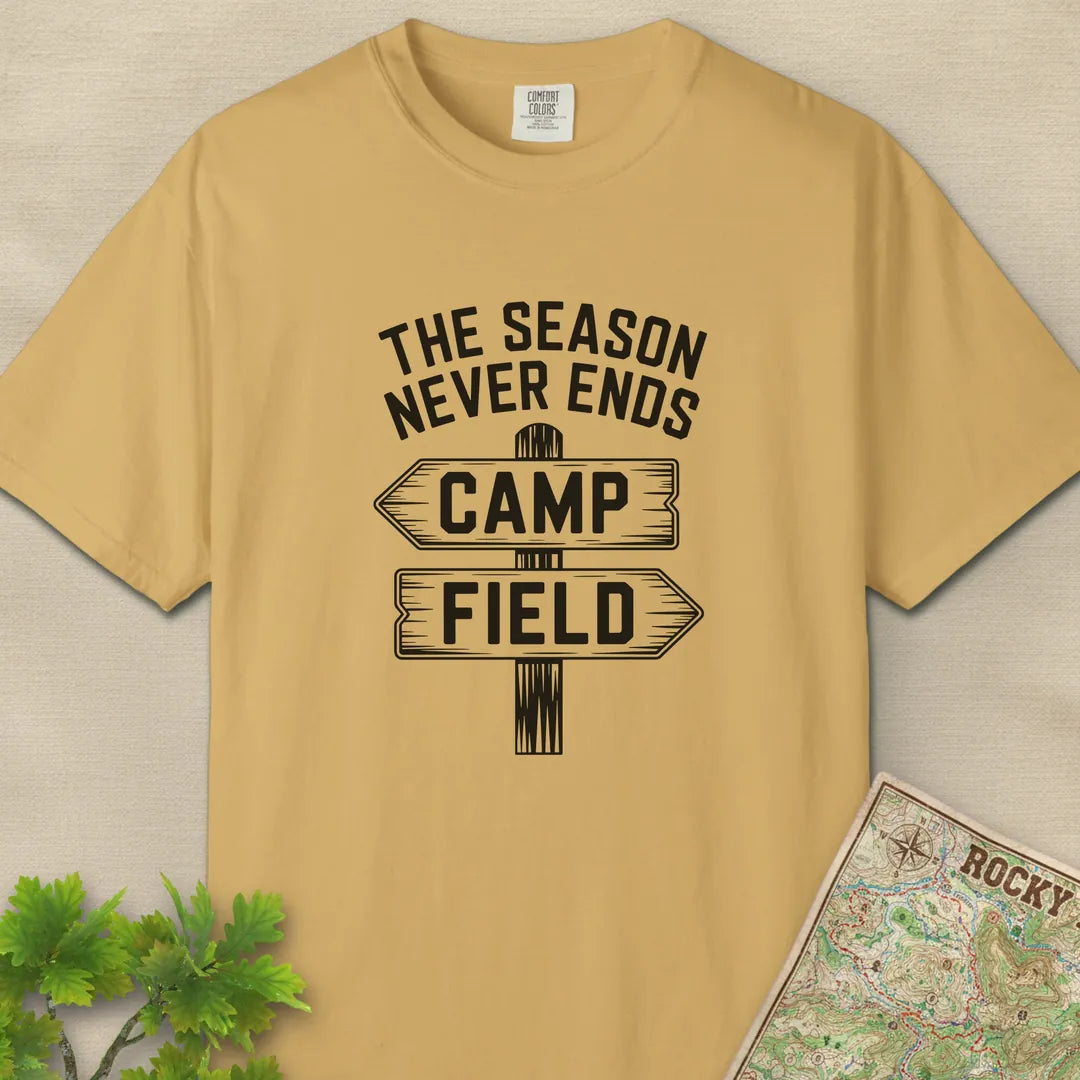 The Season Never Ends Camp And Field T-Shirt