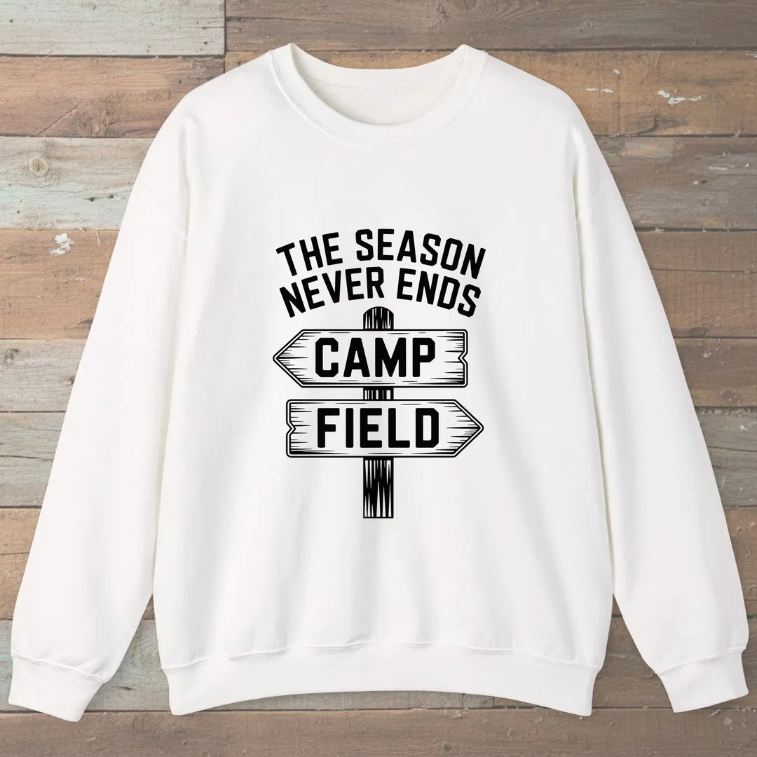The Season Never Ends Sweatshirt White Outdoor Nature Tee