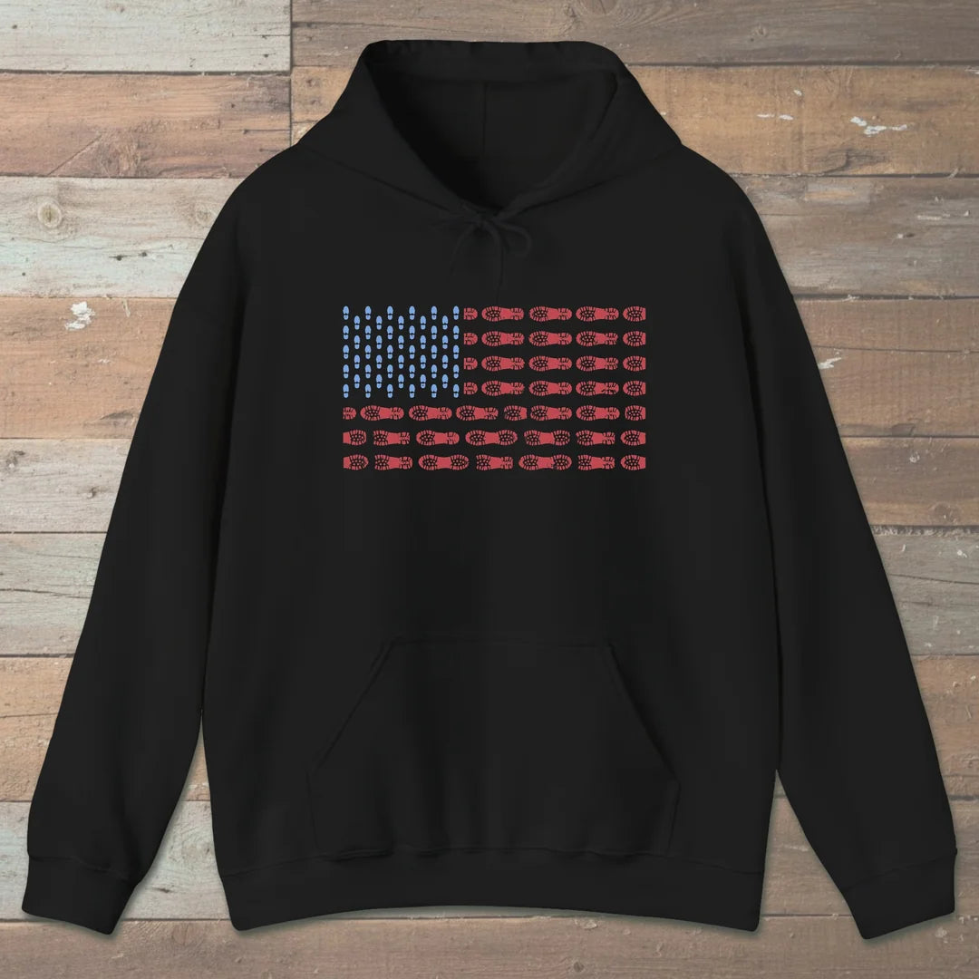 US Boot Print Flag Hoodie
