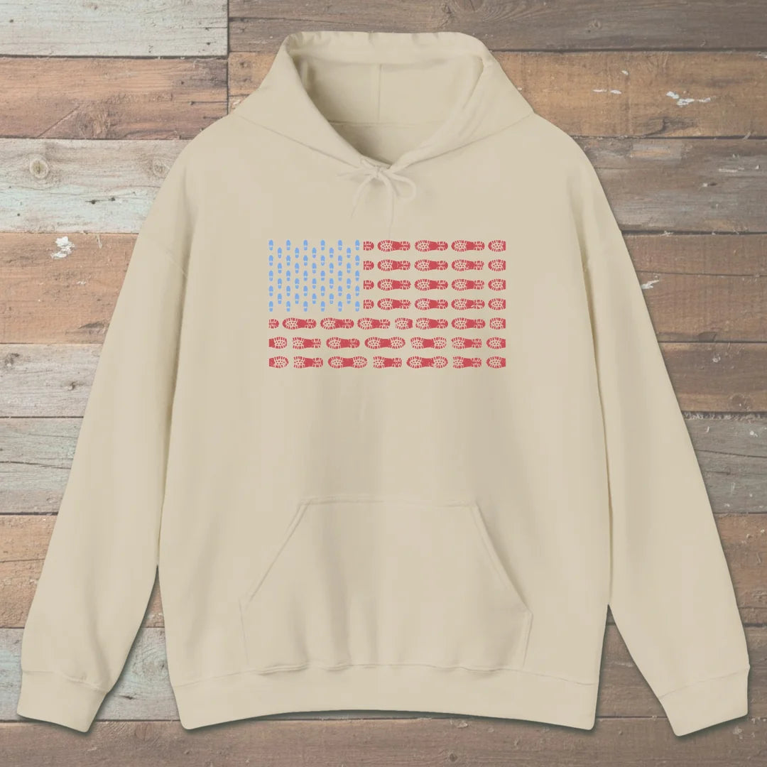 US Boot Print Flag Hoodie