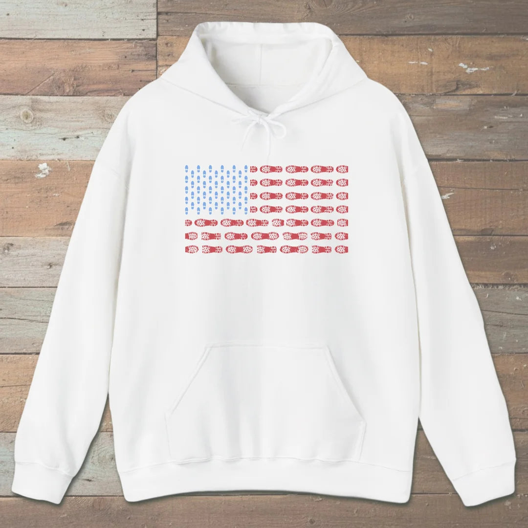 US Boot Print Flag Hoodie