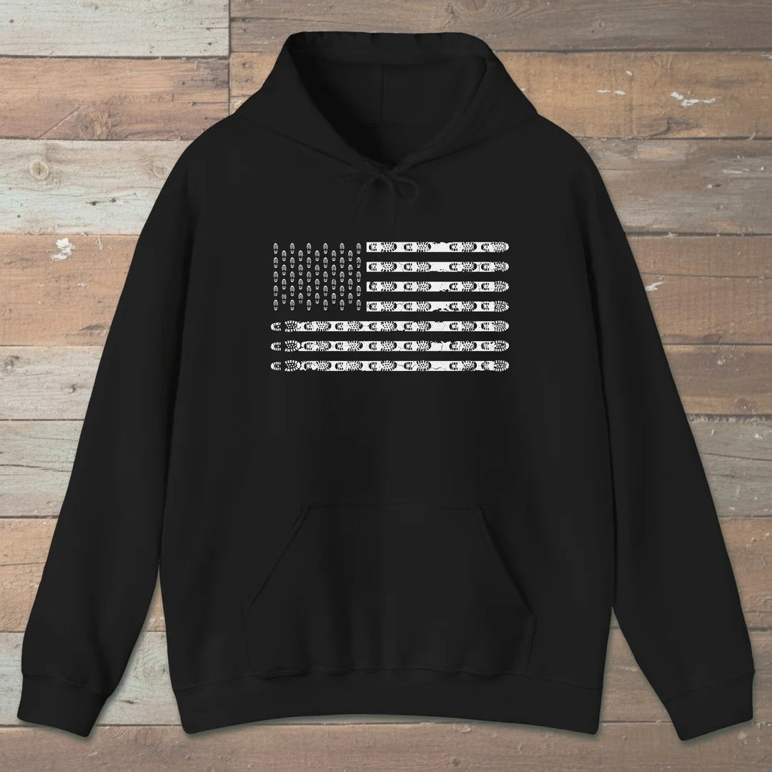 Trail Flag Boot Print Hoodie