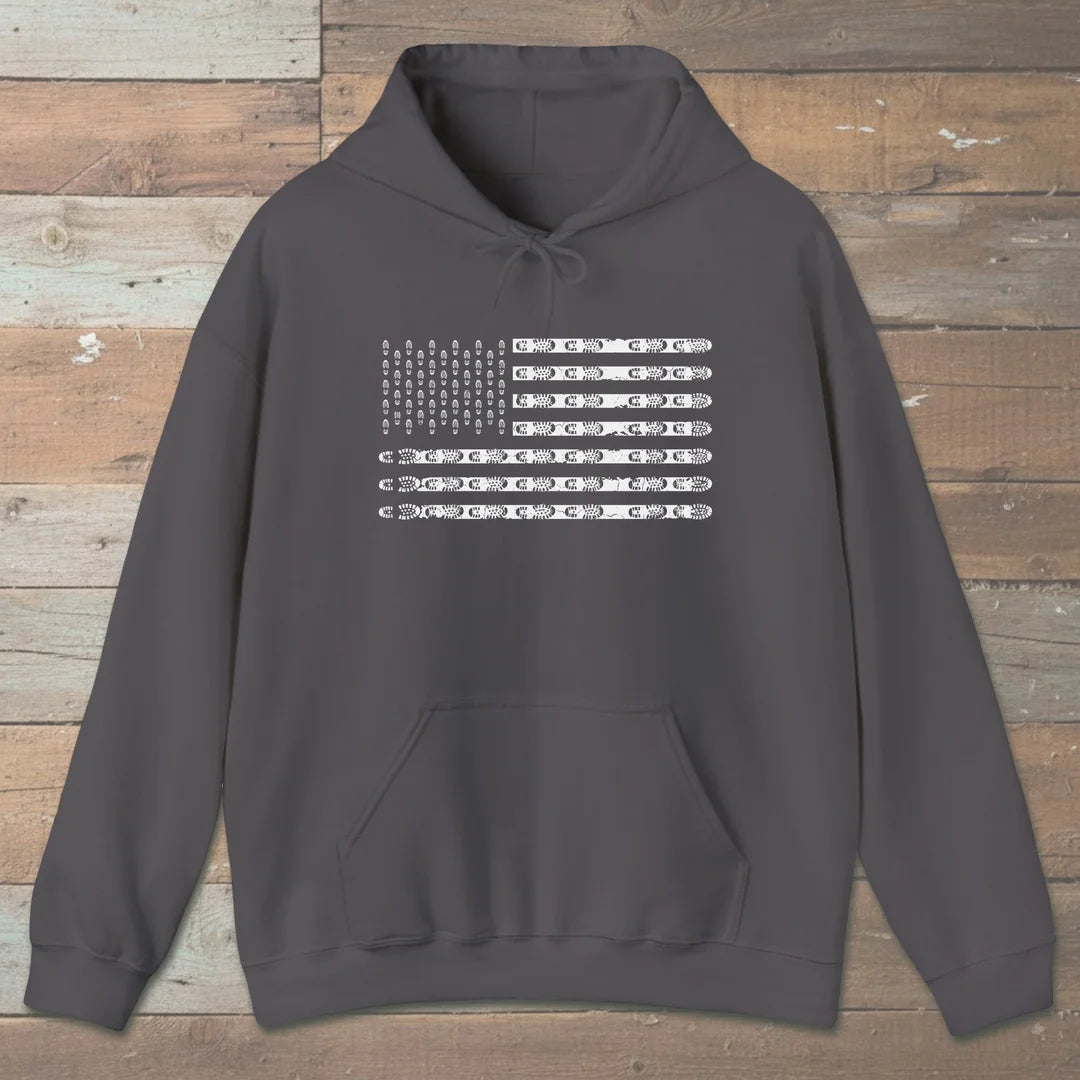 Trail Flag Boot Print Hoodie