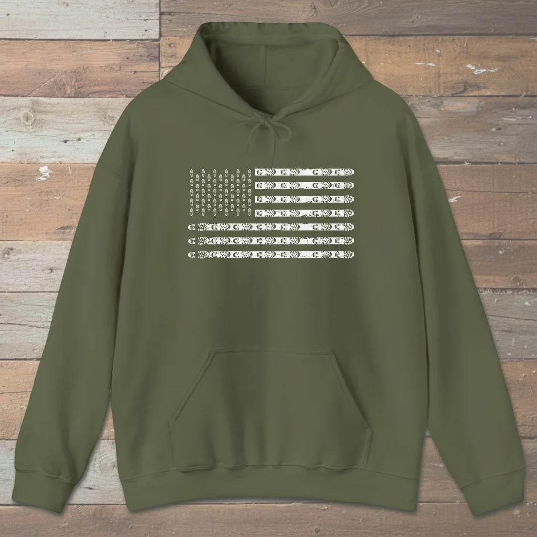 Trail Flag Boot Print Hoodie