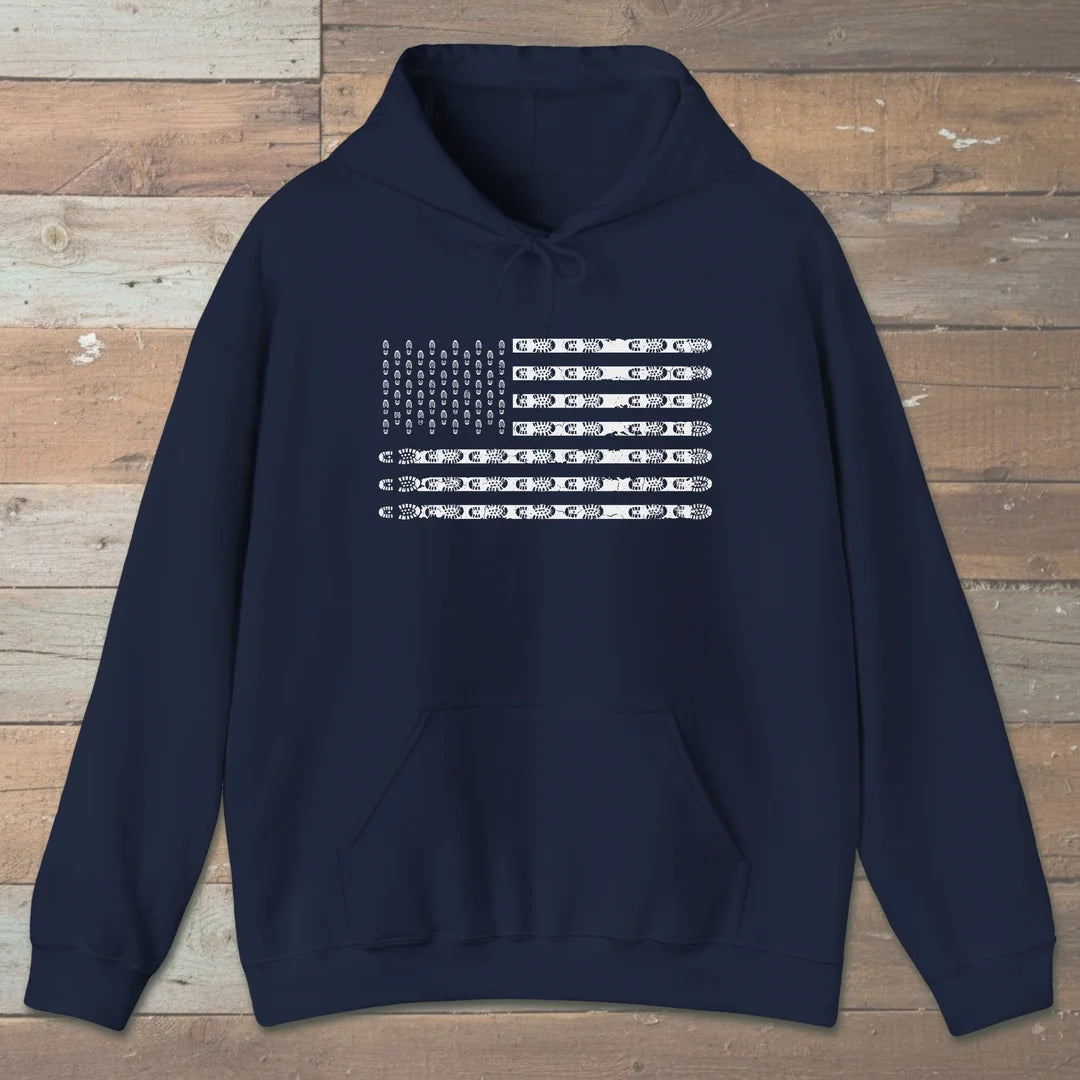 Trail Flag Boot Print Hoodie