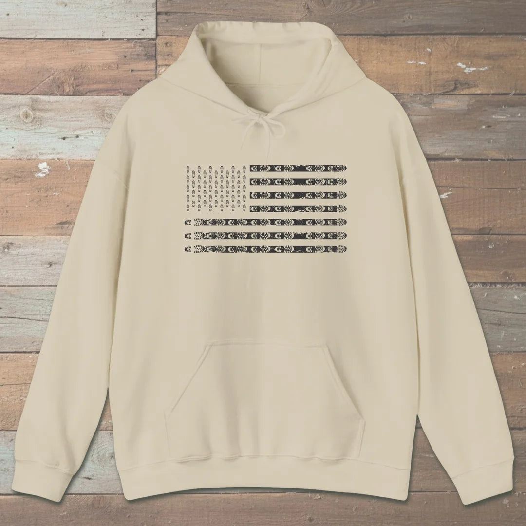 Trail Flag Boot Print Hoodie