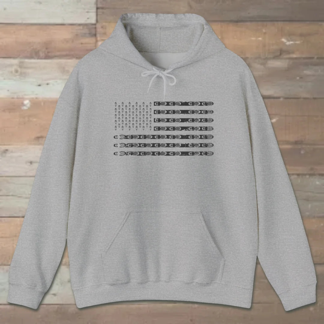 Trail Flag Boot Print Hoodie