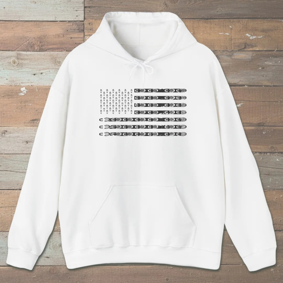 Trail Flag Boot Print Hoodie