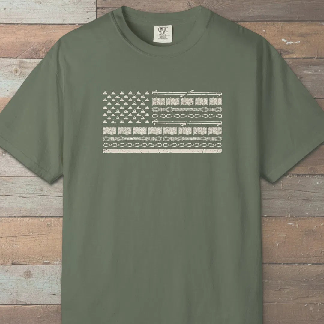 Trail Gear Flag T-Shirt Moss Outdoor Nature Tee