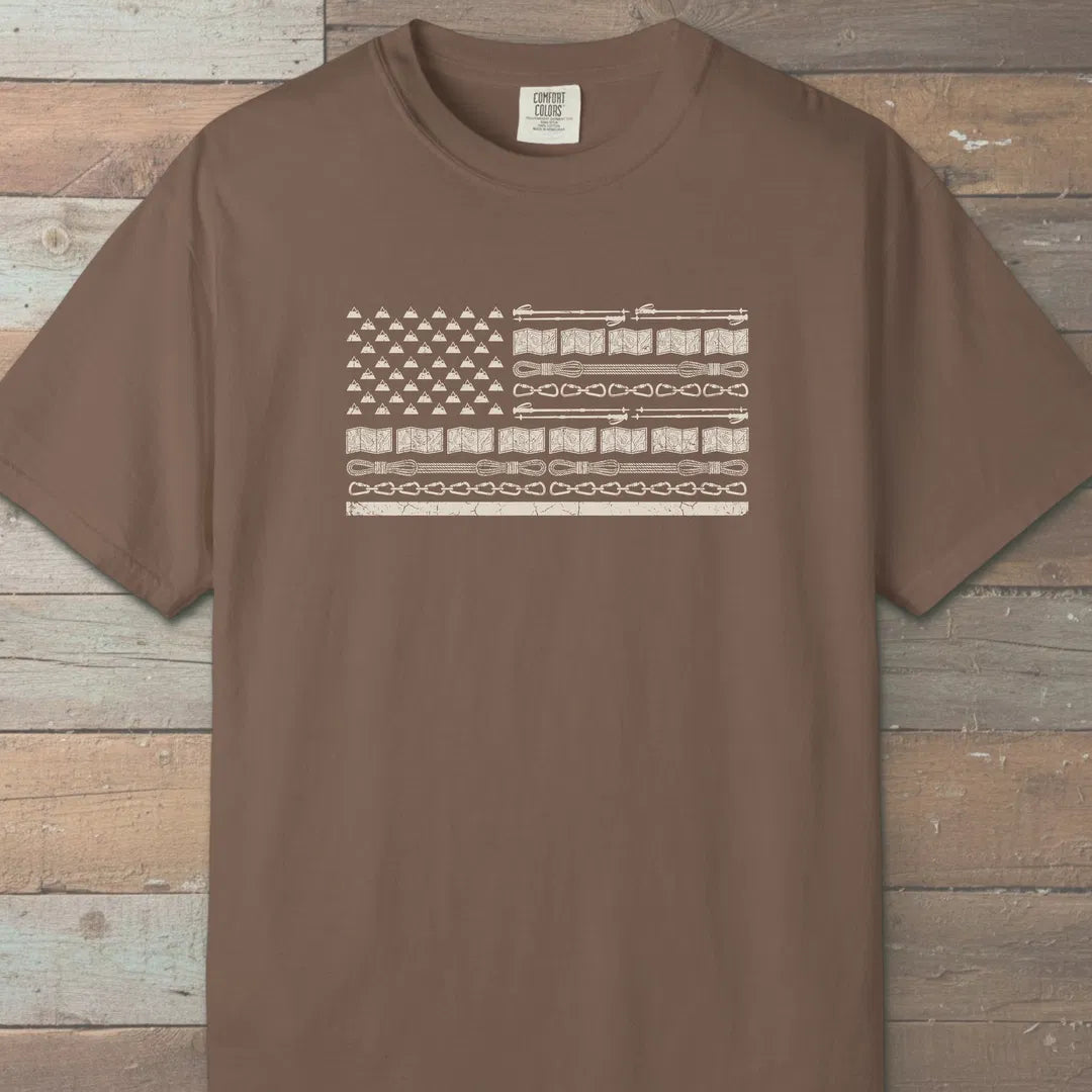 Trail Gear Flag T-Shirt Espresso Outdoor Nature Tee