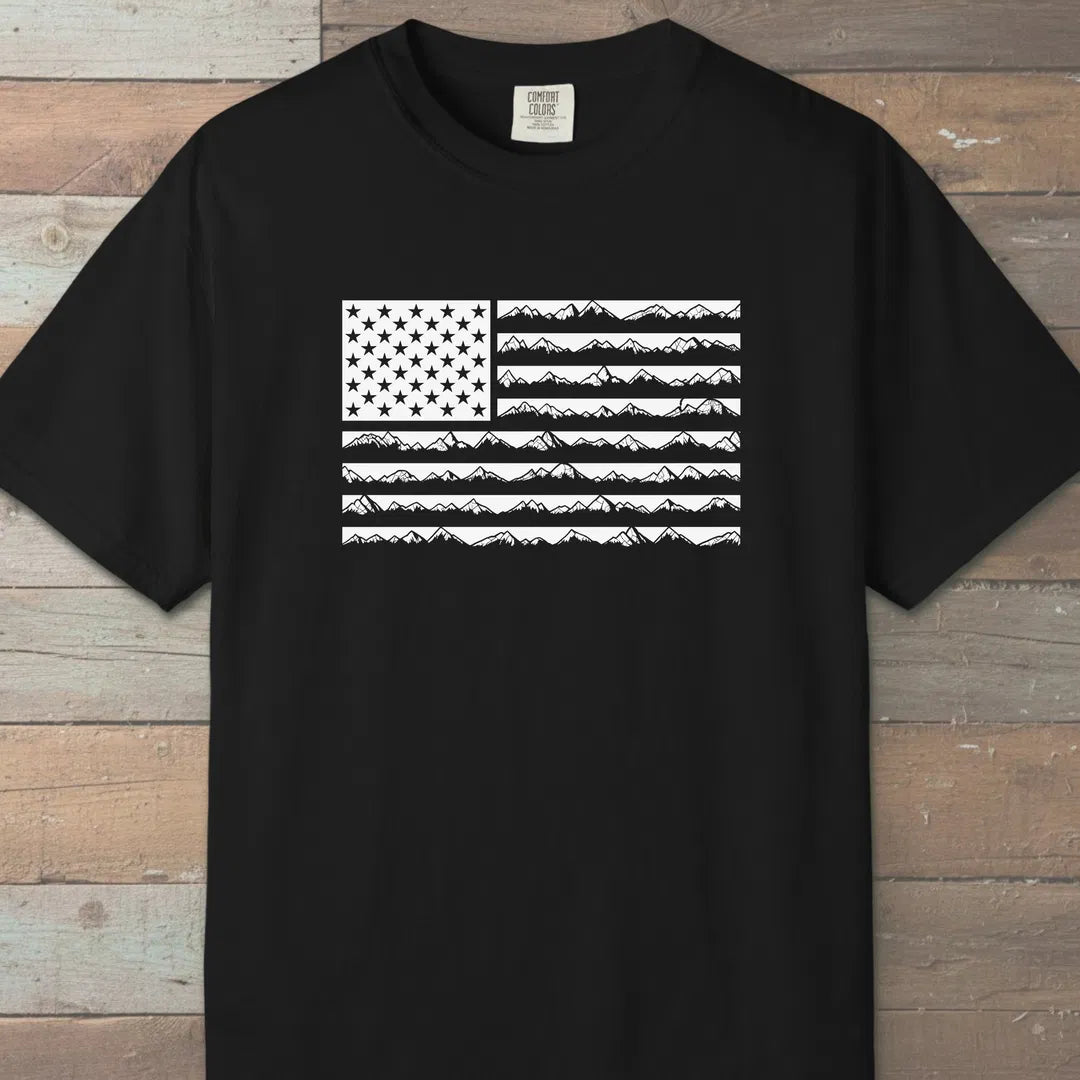 Ridgeline Flag T-Shirt Black Outdoor Nature Tee