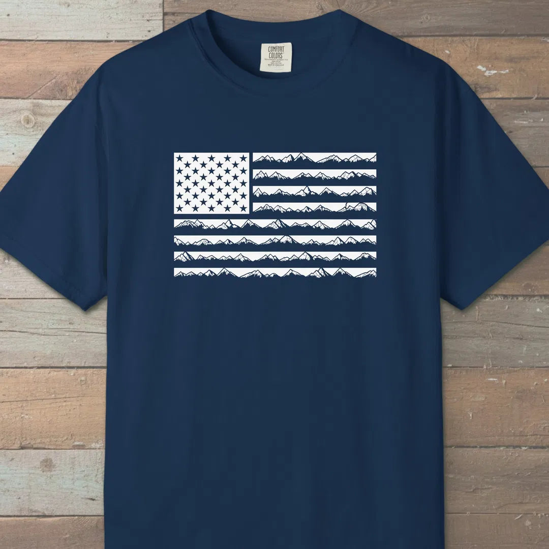Ridgeline Flag T-Shirt Navy Outdoor Nature Tee