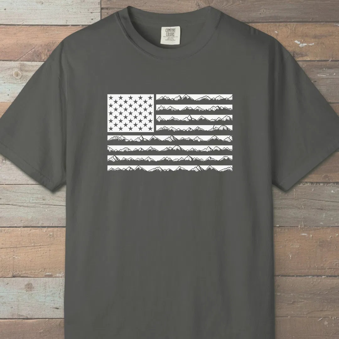 Ridgeline Flag T-Shirt Pepper Outdoor Nature Tee