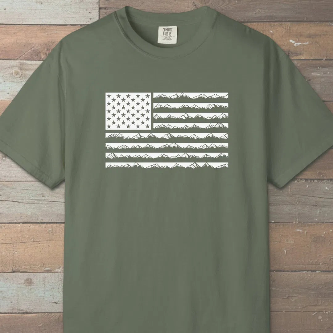 Ridgeline Flag T-Shirt Moss Outdoor Nature Tee