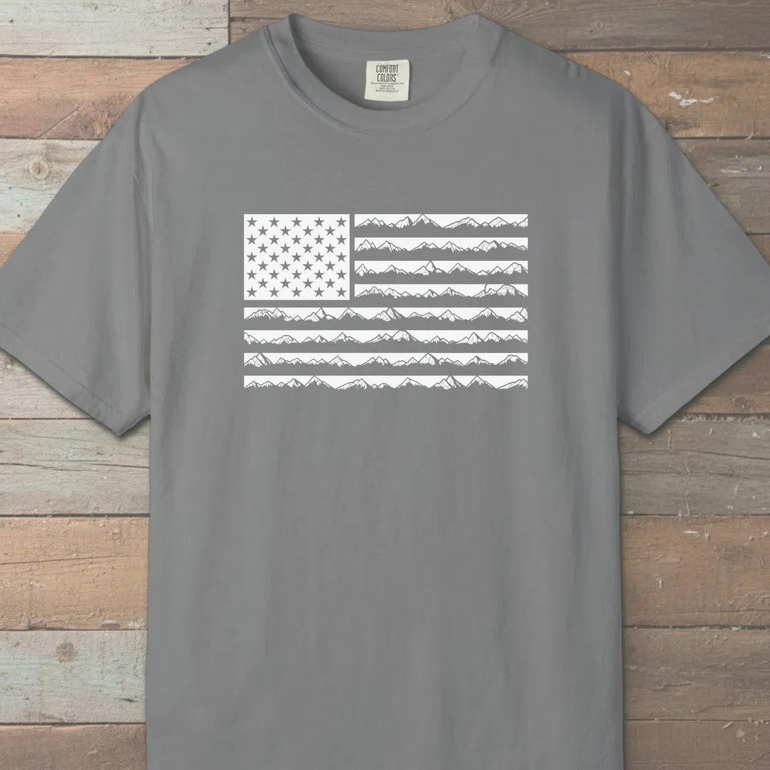Ridgeline Flag T-Shirt Grey Outdoor Nature Tee