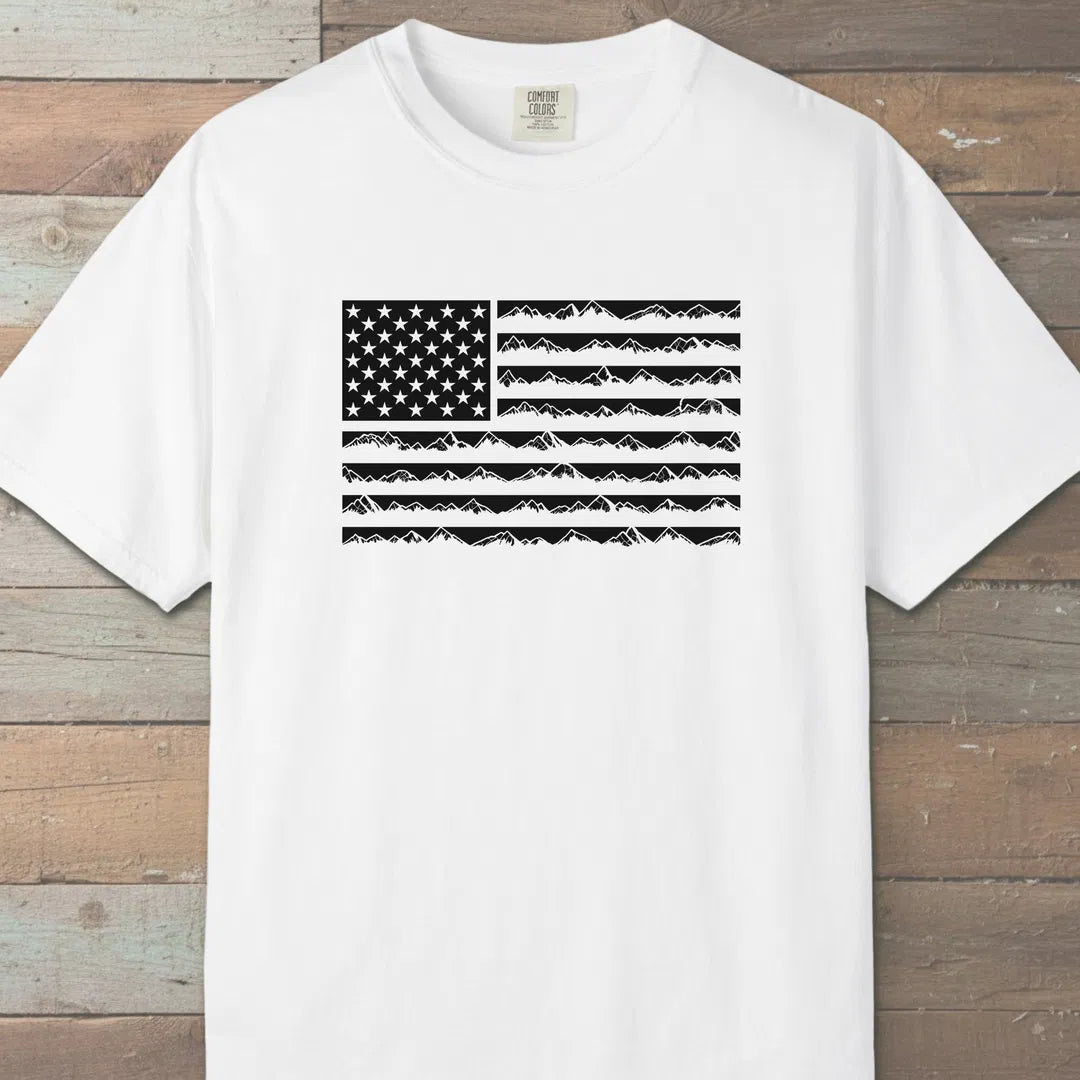 Ridgeline Flag T-Shirt White Outdoor Nature Tee