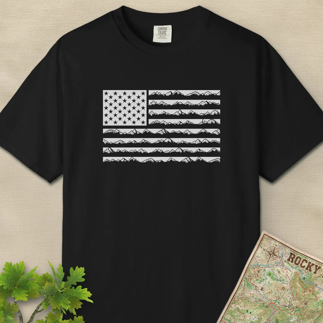 Mountain US Flag Trail T-Shirt