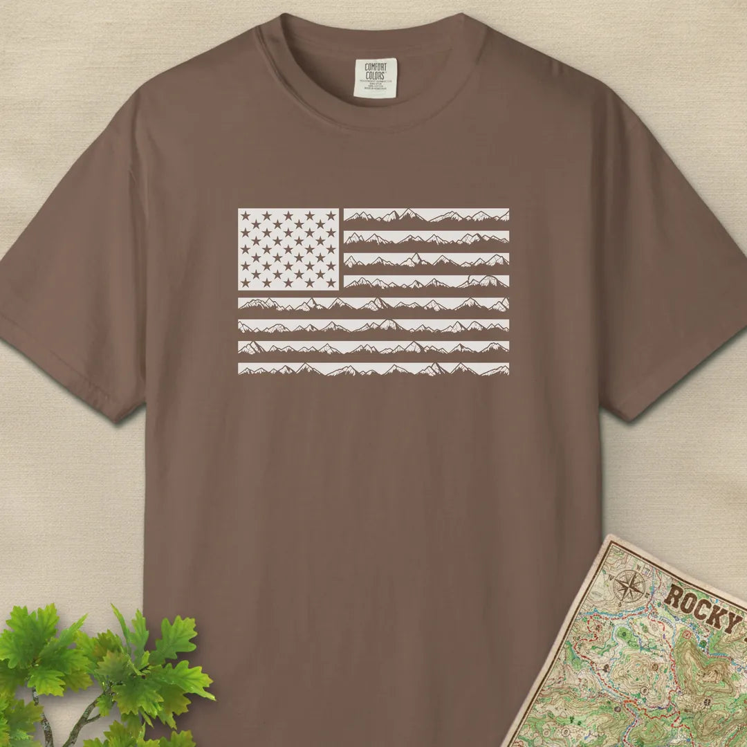 Mountain US Flag Trail T-Shirt
