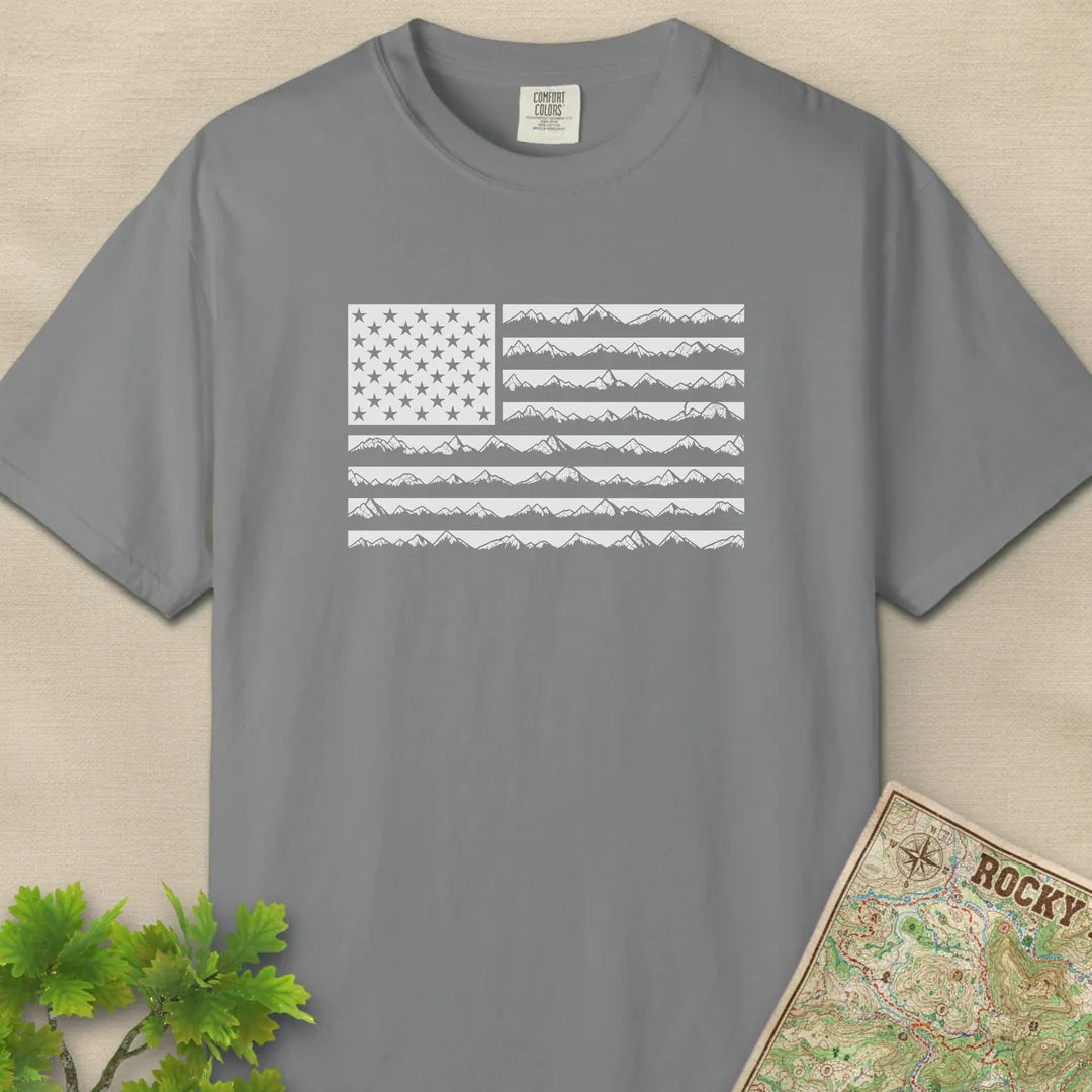 Mountain US Flag Trail T-Shirt