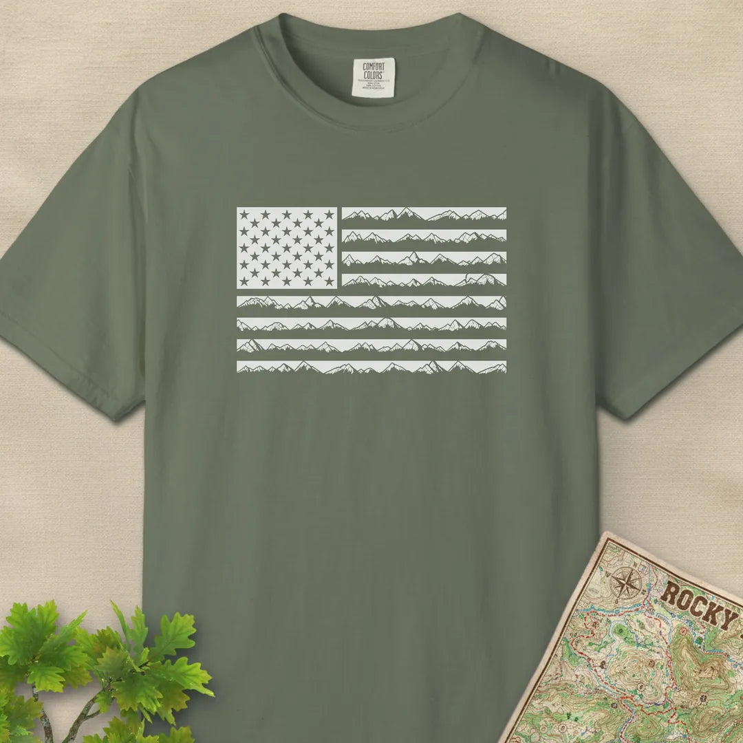 Mountain US Flag Trail T-Shirt