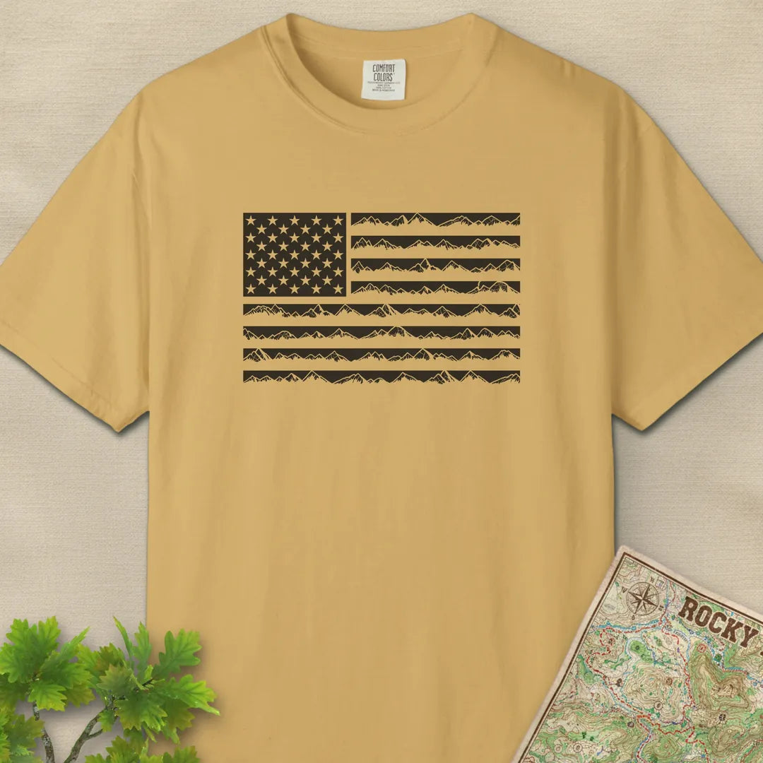 Mountain US Flag Trail T-Shirt