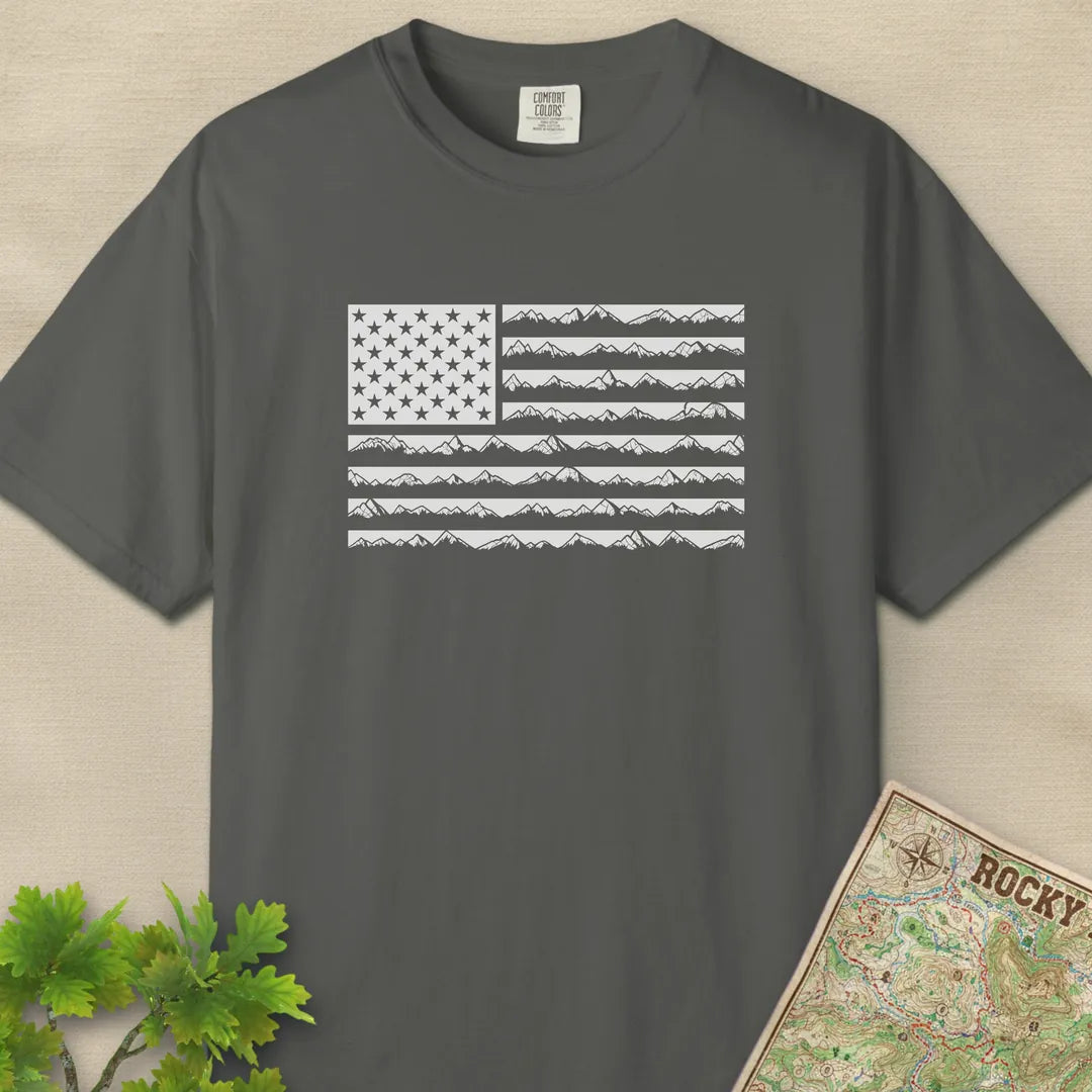 Mountain US Flag Trail T-Shirt