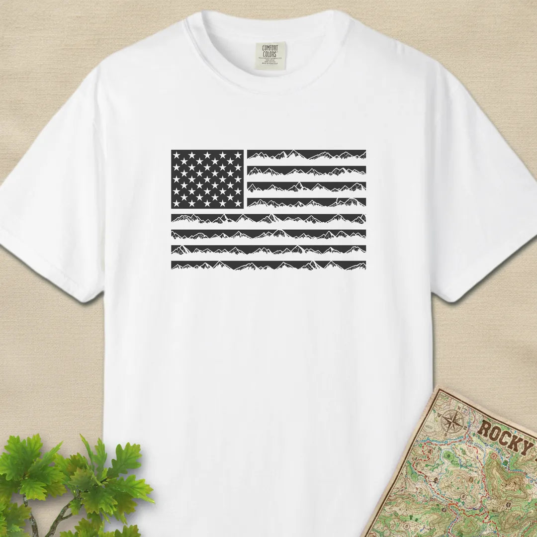 Mountain US Flag Trail T-Shirt