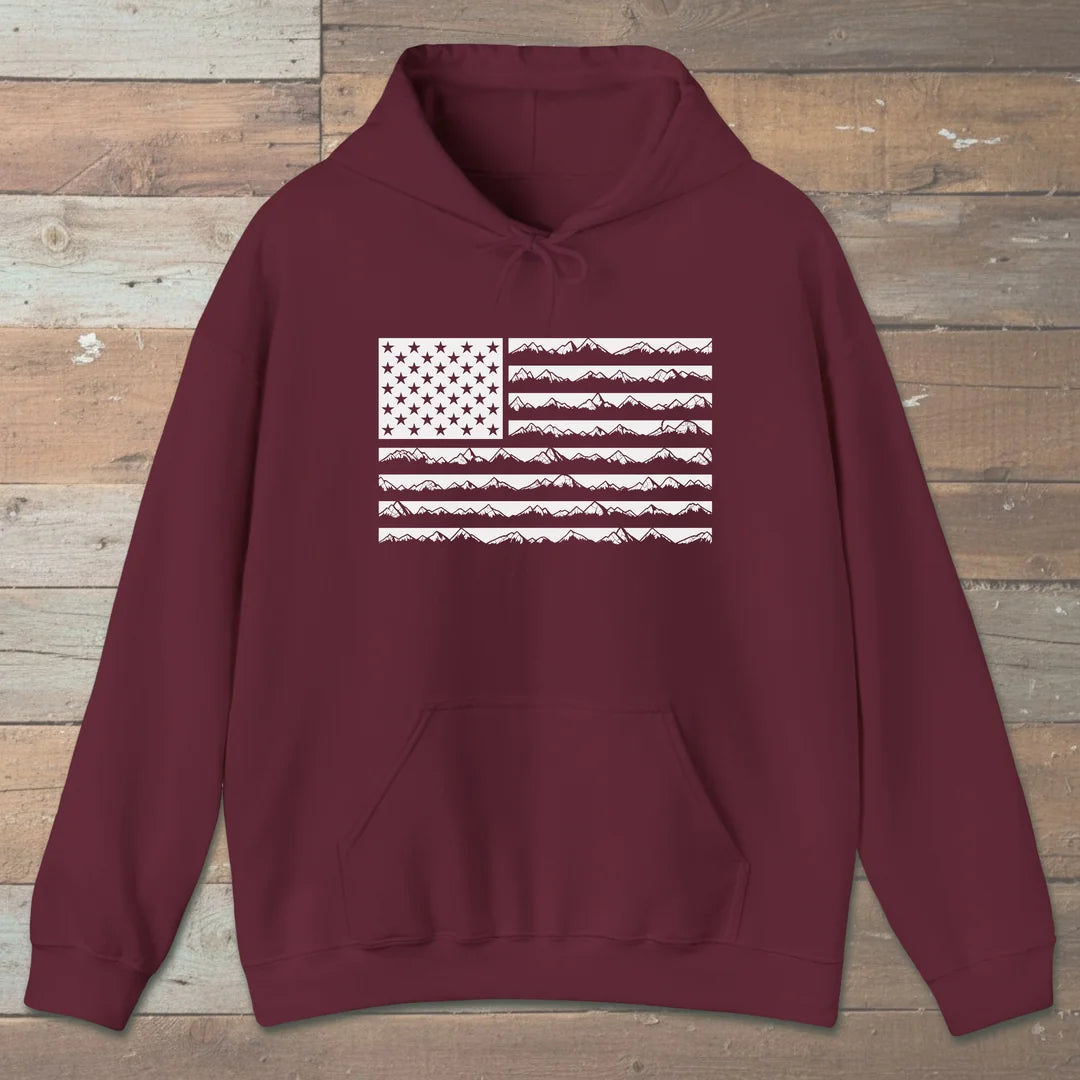 Mountain US Flag Trail Hoodie