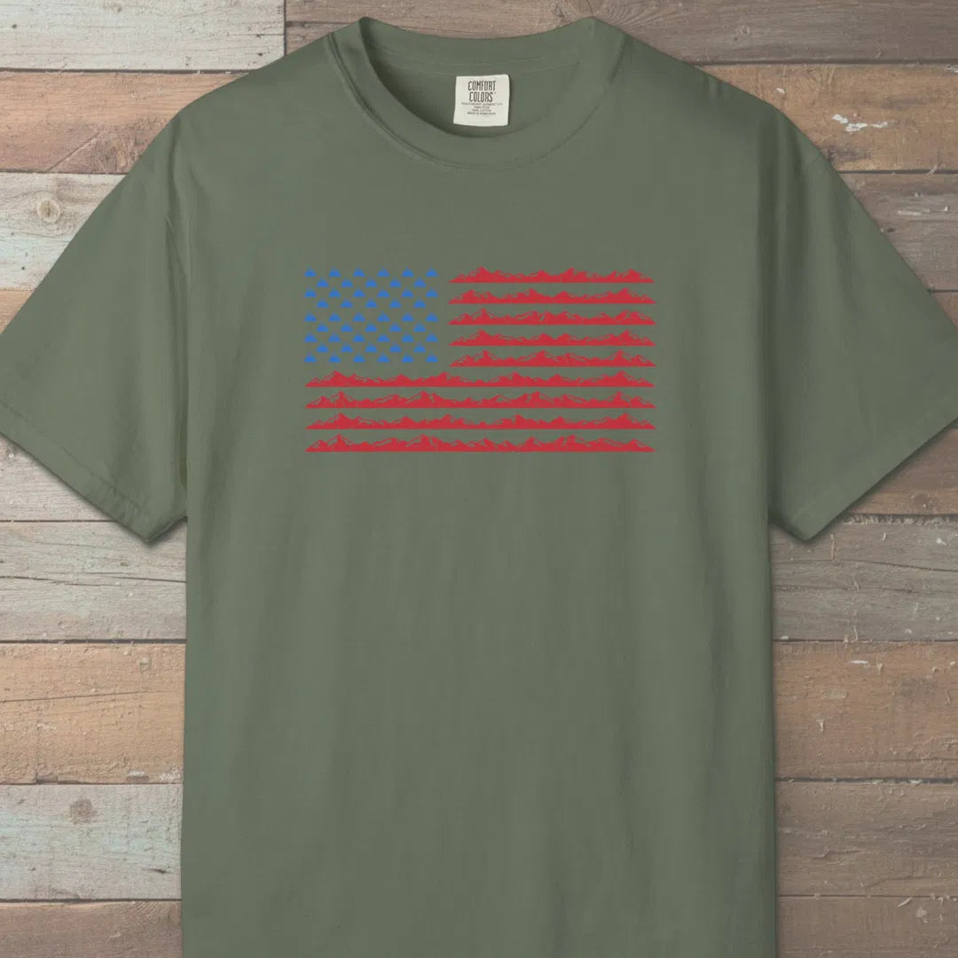 Mountain Flag T-Shirt Moss Outdoor Nature Tee