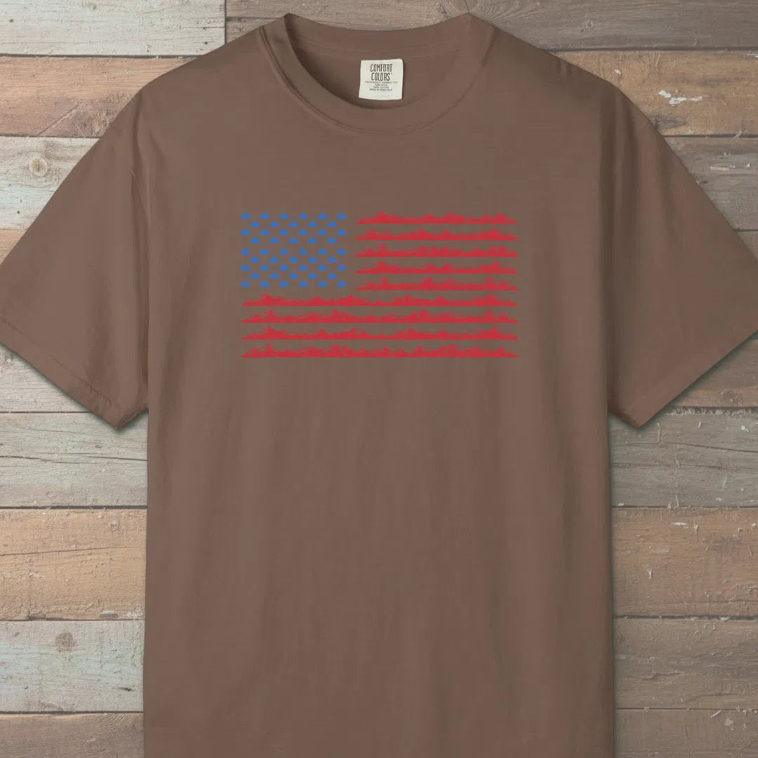 Mountain Flag T-Shirt Espresso Outdoor Nature Tee