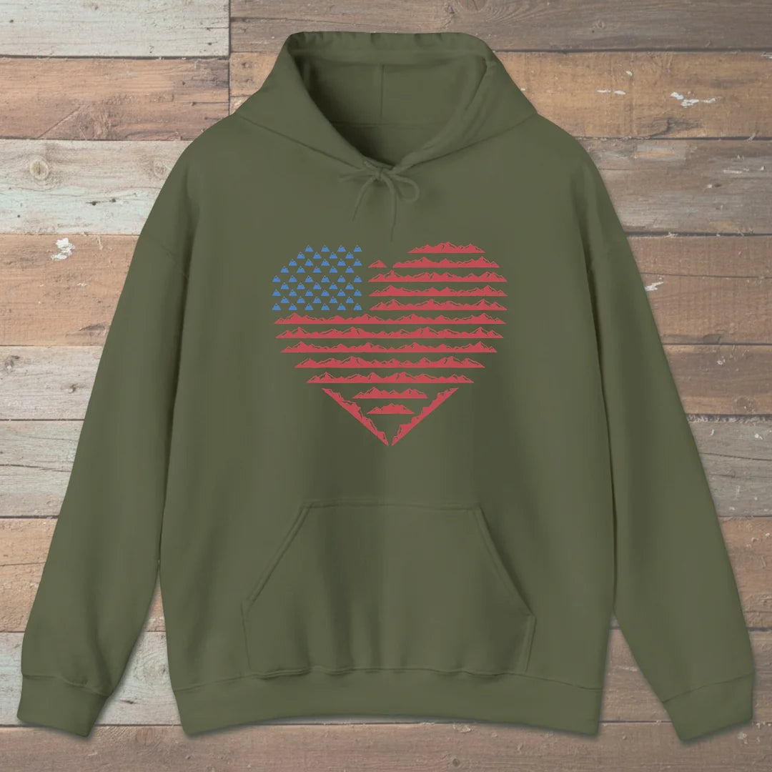 American Mountain Heart Hoodie