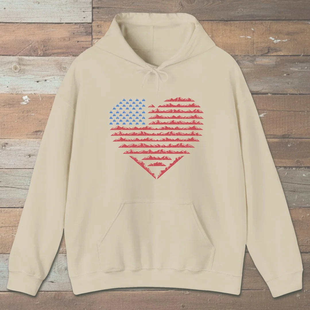 American Mountain Heart Hoodie