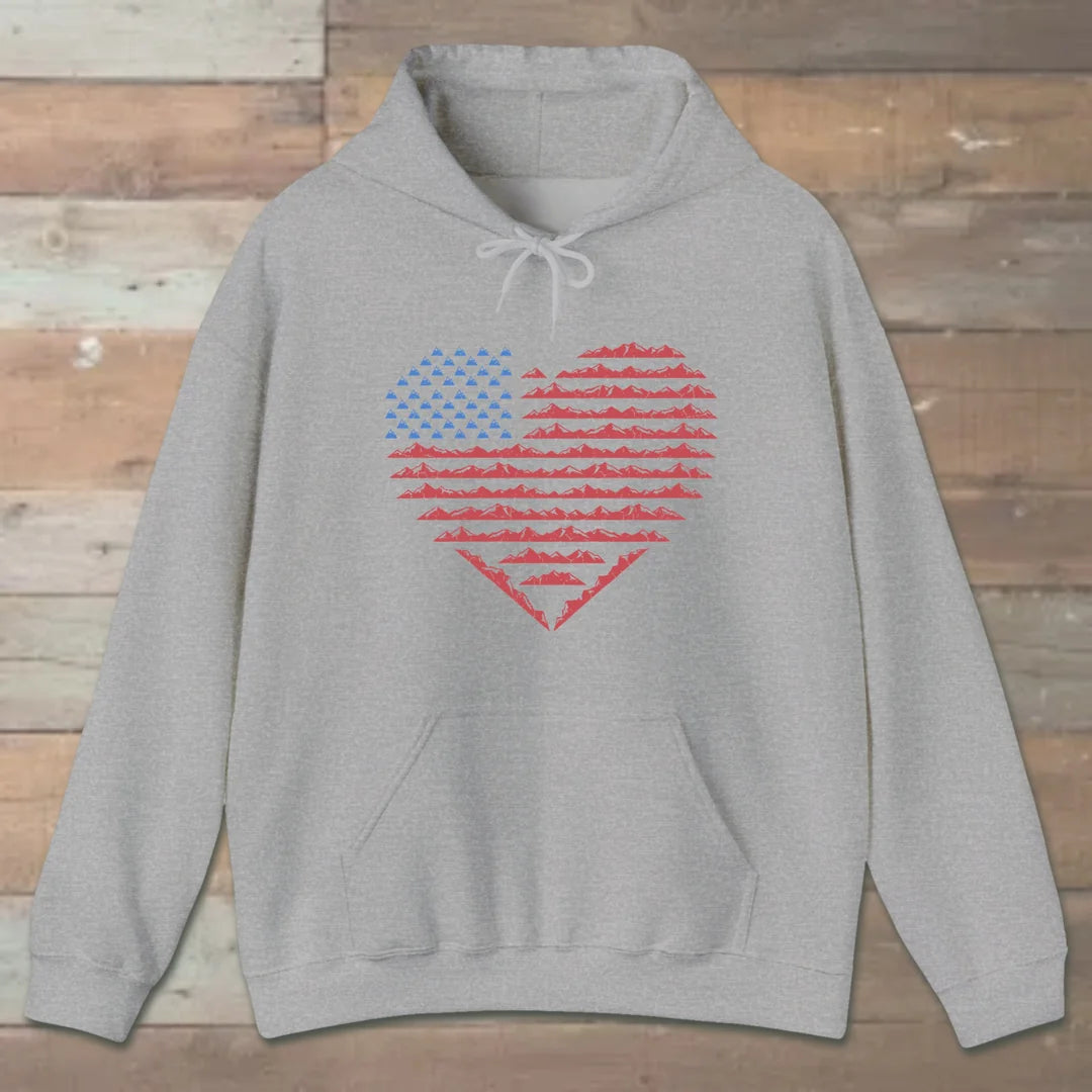 American Mountain Heart Hoodie