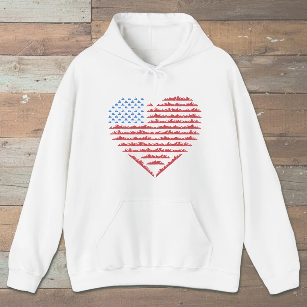 American Mountain Heart Hoodie