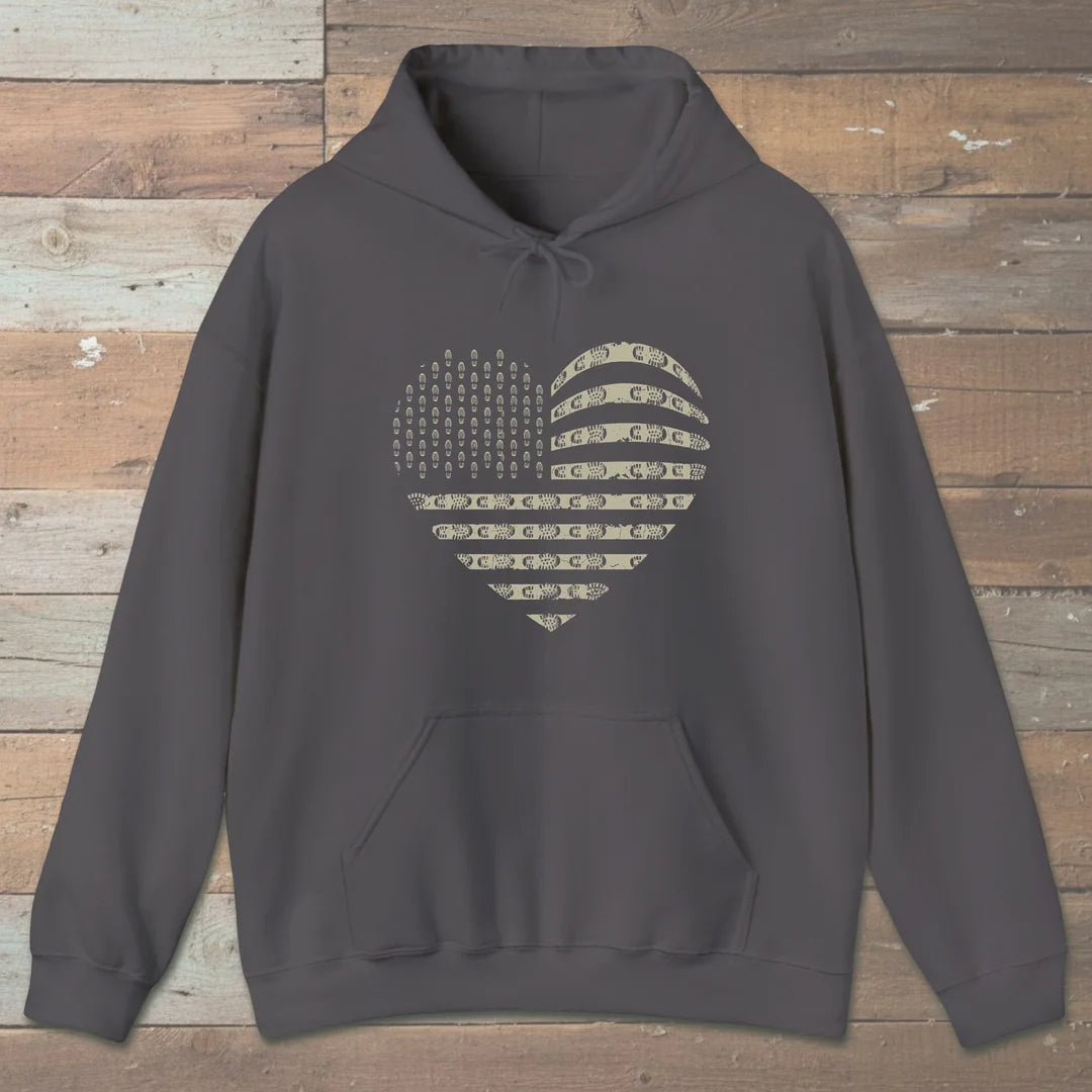 Trail Heart Boot Print Hoodie