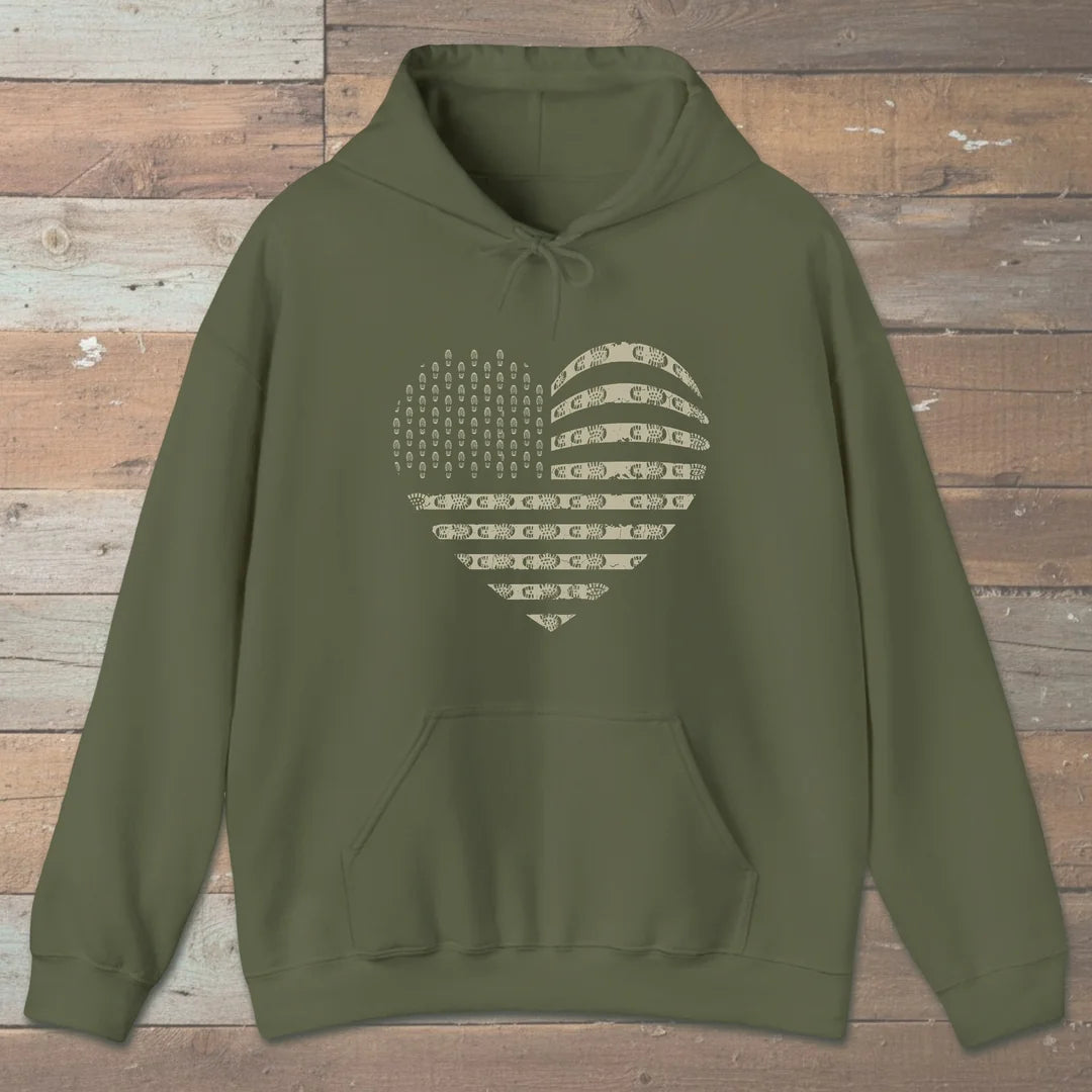 Trail Heart Boot Print Hoodie