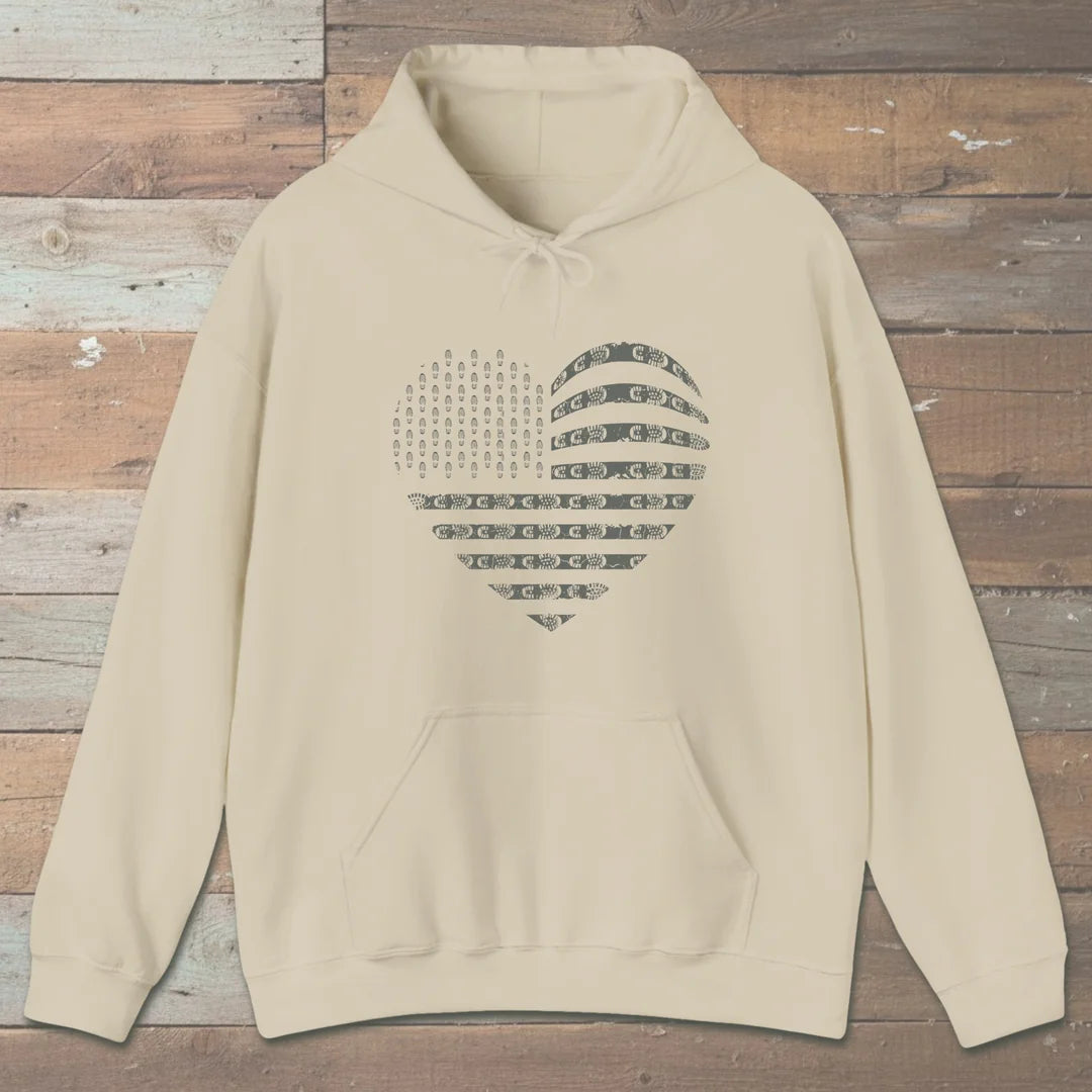 Trail Heart Boot Print Hoodie