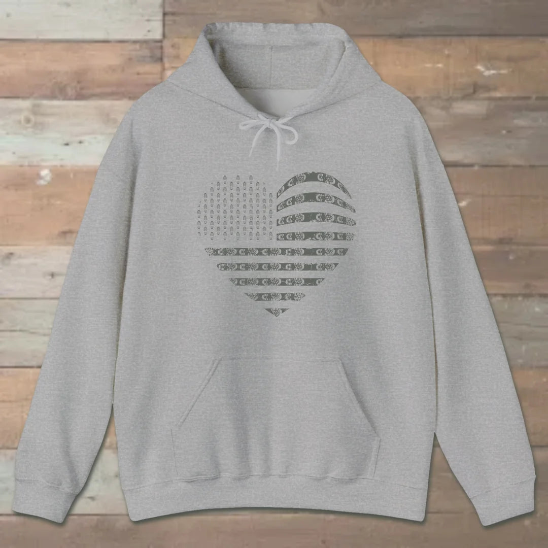 Trail Heart Boot Print Hoodie