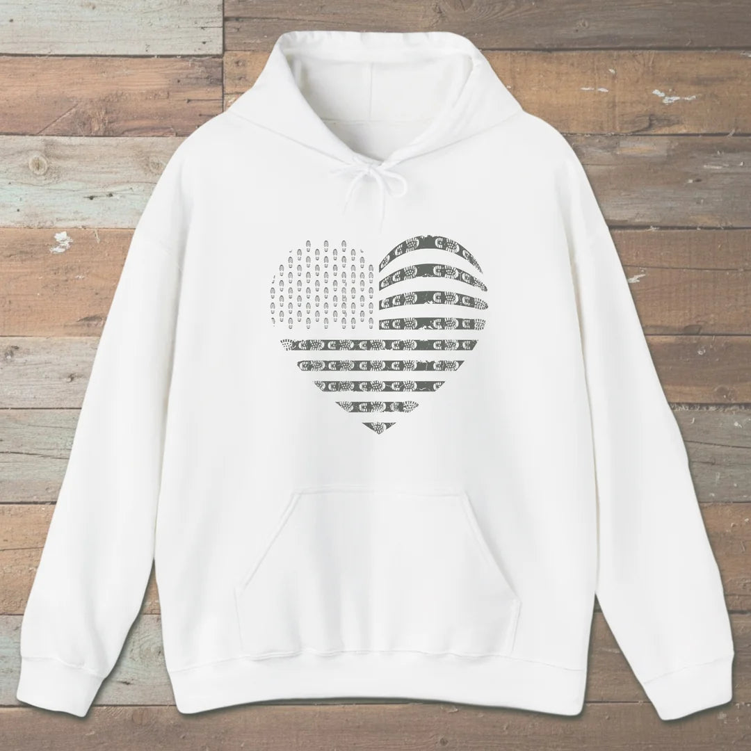 Trail Heart Boot Print Hoodie